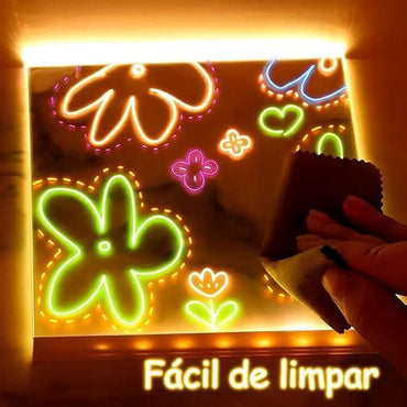 Lousa Mágica LED Infantil 30x20cm para Desenho