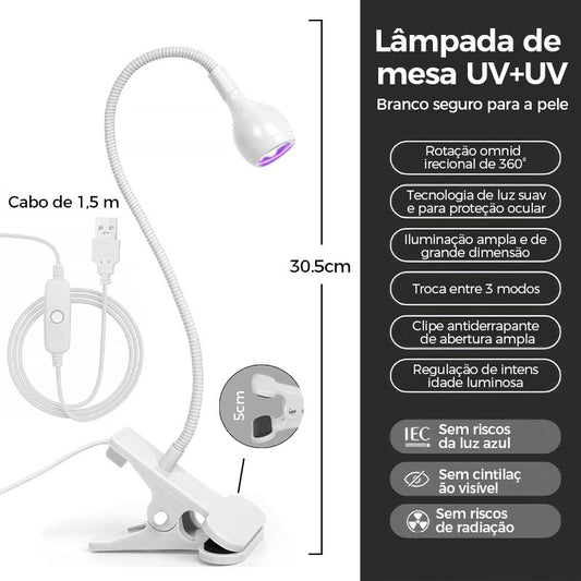 Altomex Lâmpada LED para Unhas com Secagem Rápida e Terapia de Luz