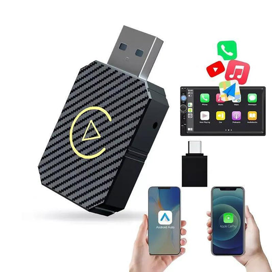 Adaptador sem fio 2 em 1 para CarPlay e Android Auto da Vapto
