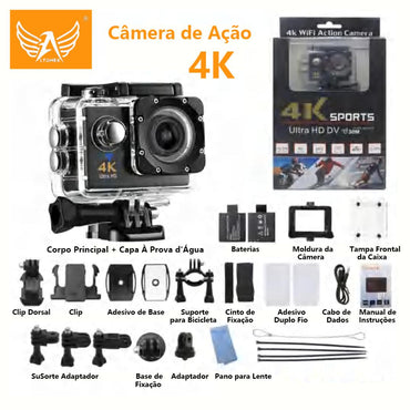 Câmera de ação Altomex Ultra HD 4K com Wi-Fi e resistência à água da Vapto