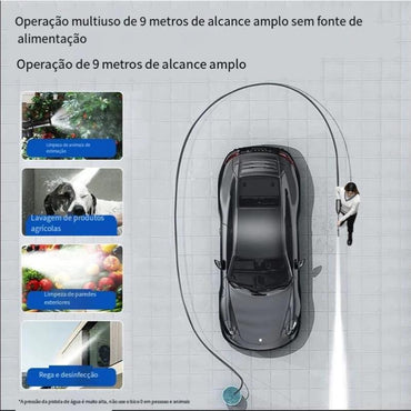 Carro Organizador de Mangueira com Rodas e Esguicho de Alta Pressão - 15 Metros