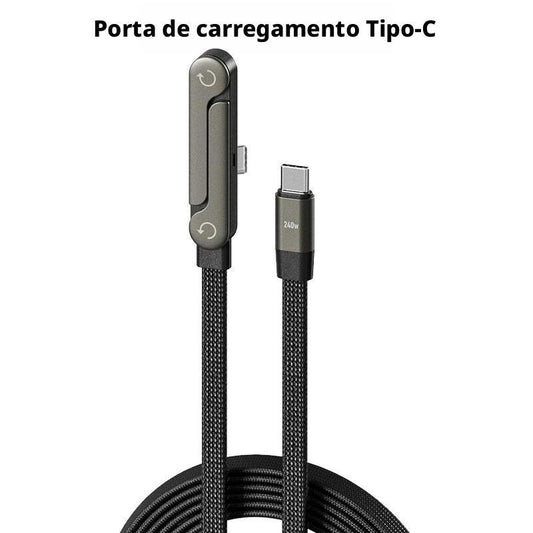 Cabo de carregamento 2 em 1 com conector Tipo-C e design invisível da Vapto