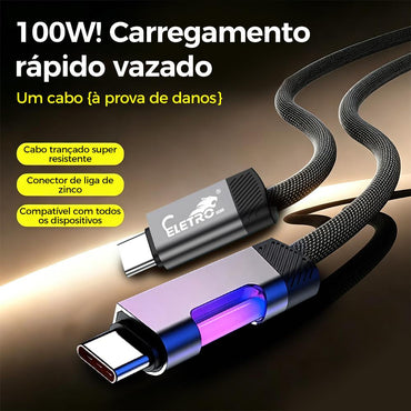 Cabo de carregamento rápido PD com luzes RGB da Vapto