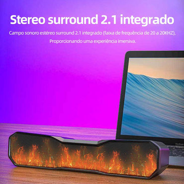 Caixa de som Bluetooth portátil com luz RGB da Vapto