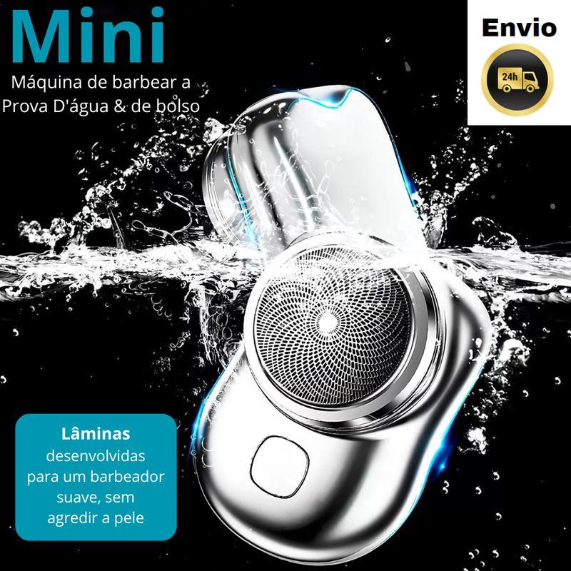 Mini Barbeador Elétrico Portátil - Recarregável e À Prova D'água
