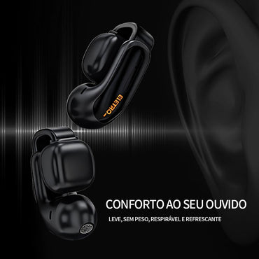 Fone Bluetooth open-ear Eletro com clip esportivo para uso sem fio