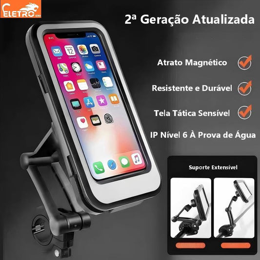 Suporte de celular EletroMex para motocicleta e bicicleta com proteção total da Vapto