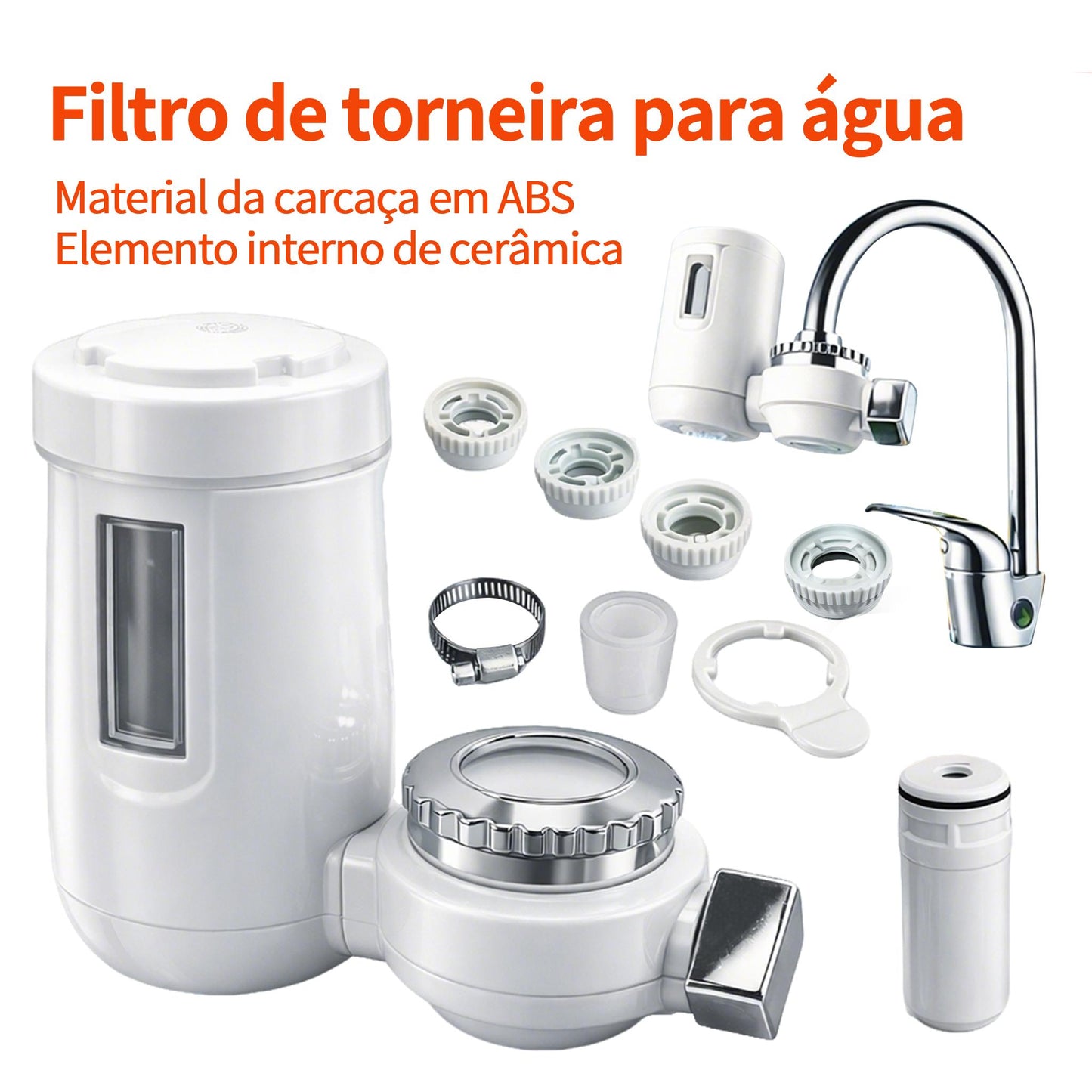 Filtro purificador de água para torneira com rotação de 360 graus da Vapto