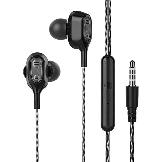 Fone de ouvido com fio intra-auricular com dois drivers e alto-falantes da Vapto