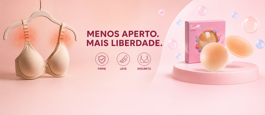 Sutiã aperta e esquenta, mas você tem medo de o adesivo soltar? O Protetor de Seios ELETRO oferece firmeza e liberdade no dia a dia