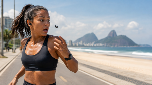 Corre 2 km e o fone já começa a escorregar? Suor e ouvido abafado na academia? Guia de fones esportivos open-ear
