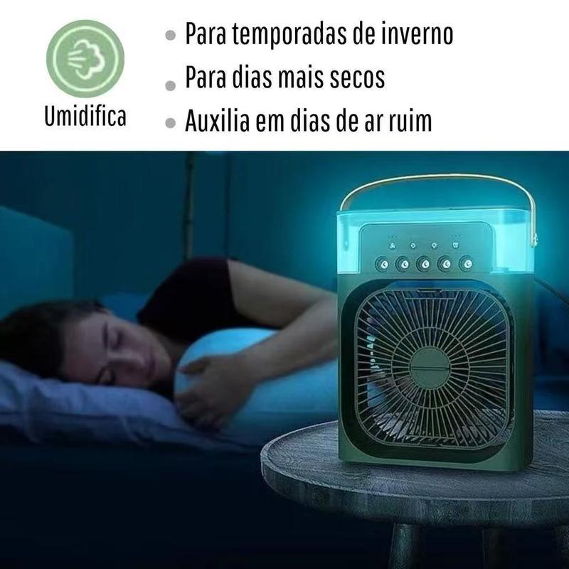 Mini Ventilador Portátil USB com Umidificador Recarregável para Mesa（Aleatório）