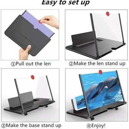 Amplificador de Tela para Celular 12" 3D HD Dobrável