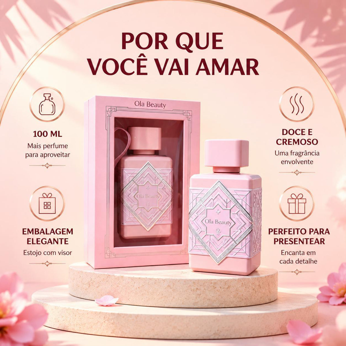 Perfume Árabe Feminino Ola Beauty 30ml e 100ml – 8 Fragrâncias Doces, Florais e Amadeiradas