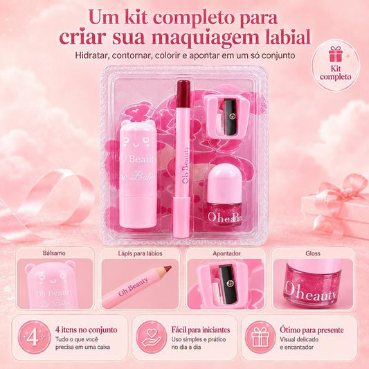 Batom Duo 3 em 1 Matte e Gloss Espelhado Rosa Pêssego – 24h