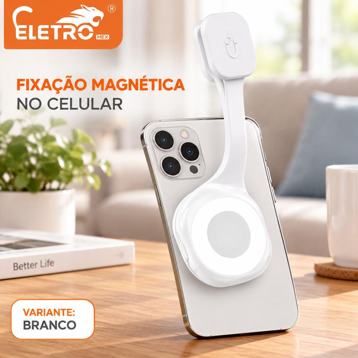 Mini Luz LED RGB Magnética Recarregável para Celular e Câmera