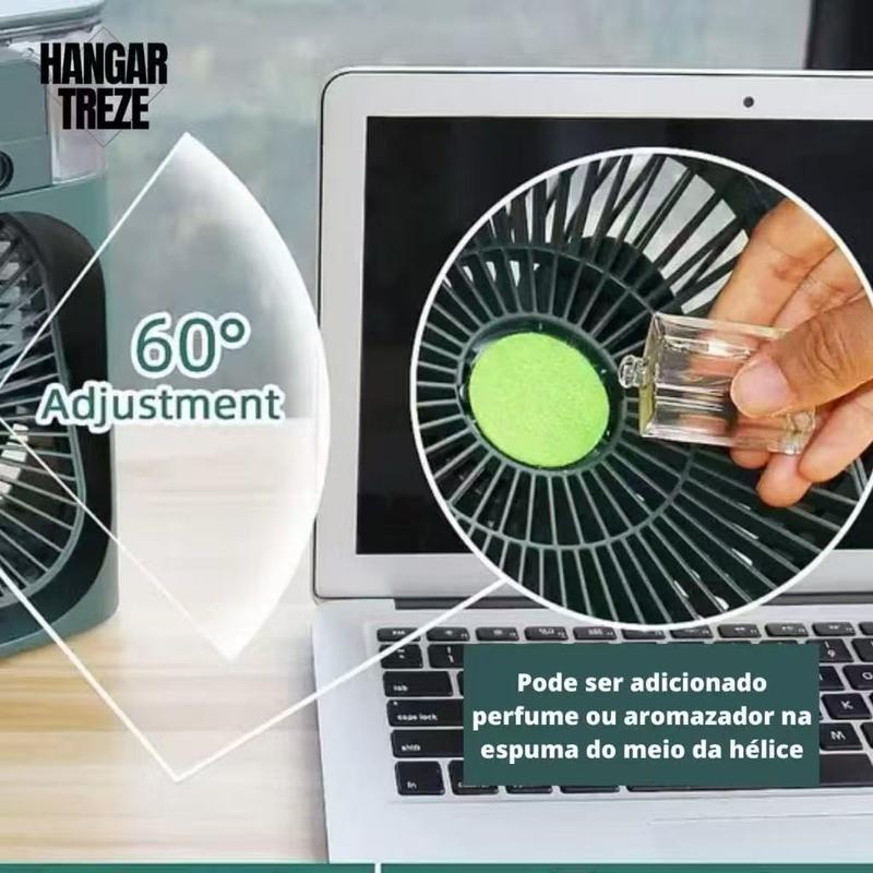 Mini Ventilador Portátil USB com Umidificador Recarregável para Mesa（Aleatório）