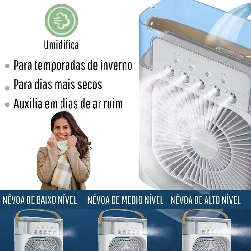 Mini Ventilador Portátil USB com Umidificador Recarregável para Mesa（Aleatório）