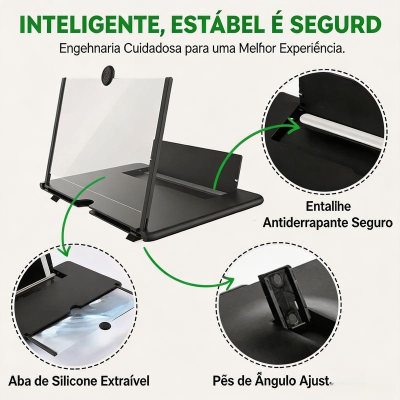 Amplificador de Tela para Celular 12" 3D HD Dobrável