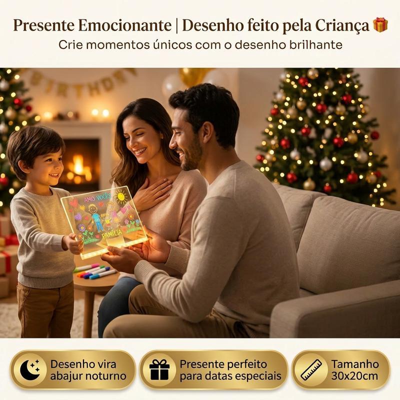 Lousa Mágica LED Infantil 30x20cm para Desenho