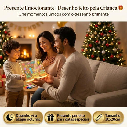 Lousa Mágica LED Infantil 30x20cm para Desenho
