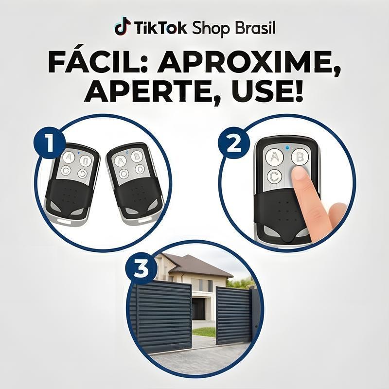 Controle Remoto Copiador 433,92MHz para Portão – 4 Botões
