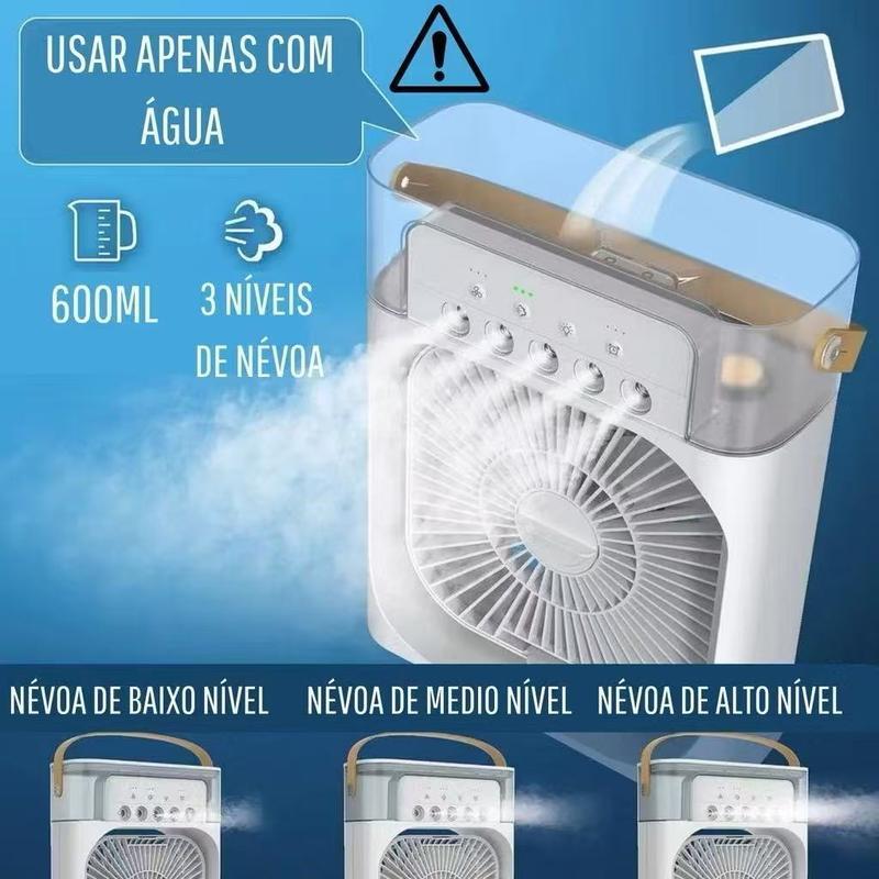 Mini Ventilador Portátil USB com Umidificador Recarregável para Mesa（Aleatório）