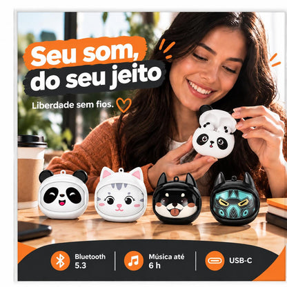 Fone Bluetooth Panda TWS 5.3 com Microfone e Cancelamento de Ruído