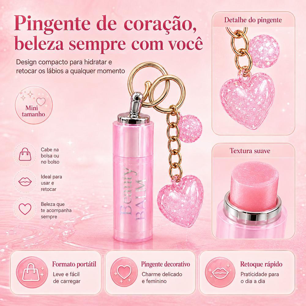 Batom Duo 3 em 1 Matte e Gloss Espelhado Rosa Pêssego – 24h