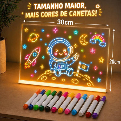 Lousa Mágica LED Infantil 30x20cm para Desenho