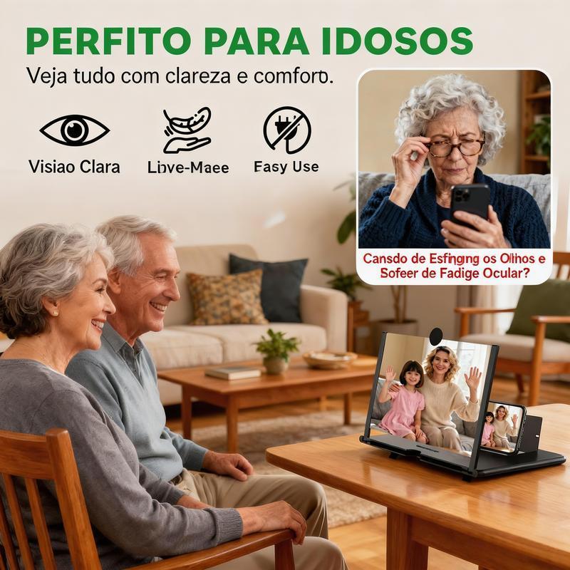 Amplificador de Tela para Celular 12" 3D HD Dobrável