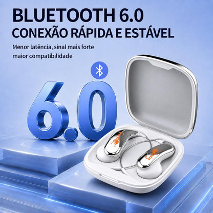 Fone Bluetooth Esportivo Open-Ear ELETRO com IA e Tradução