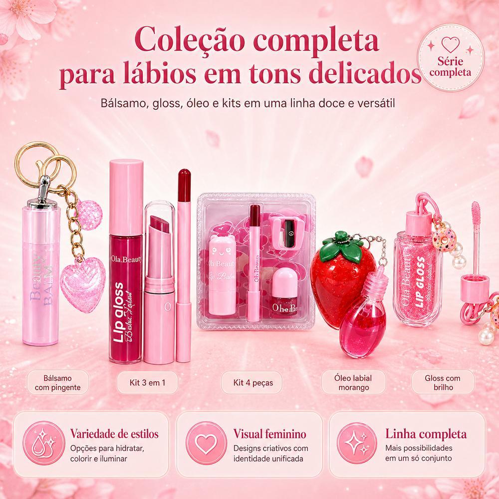 Batom Duo 3 em 1 Matte e Gloss Espelhado Rosa Pêssego – 24h