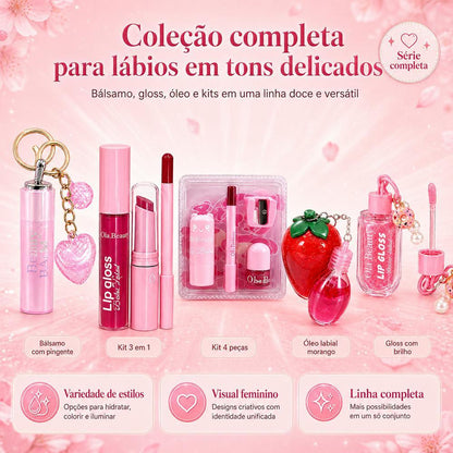 Batom Duo 3 em 1 Matte e Gloss Espelhado Rosa Pêssego – 24h