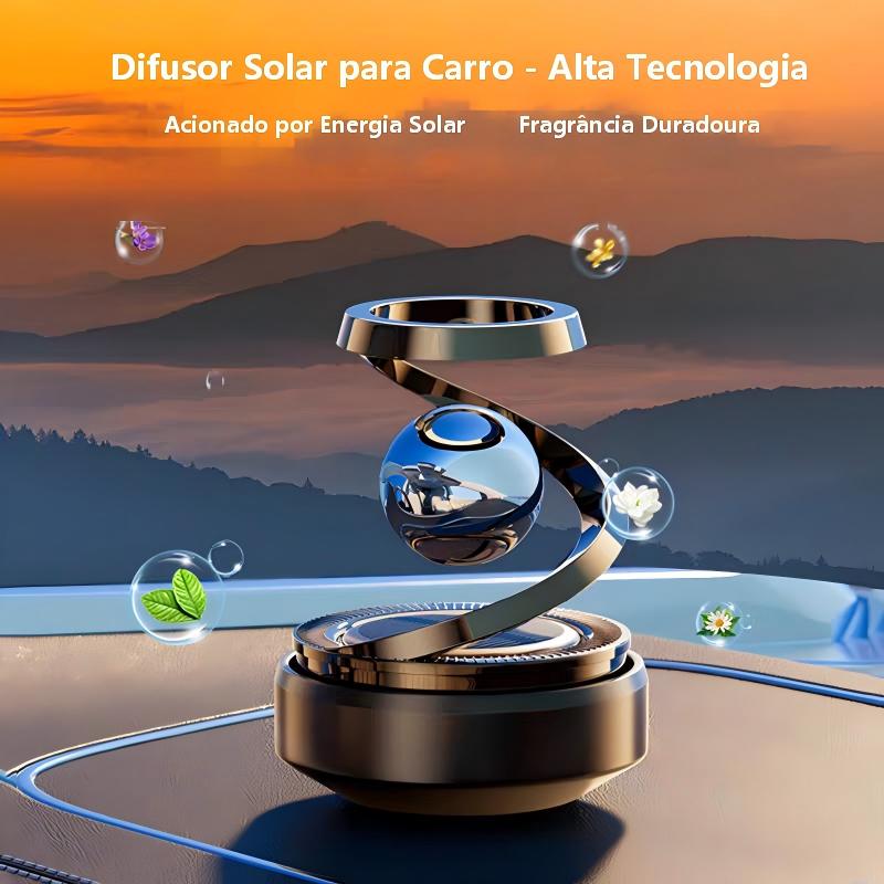 Desodorizador de Carro Solar Rotativo Automático com Perfume de Longa Duração