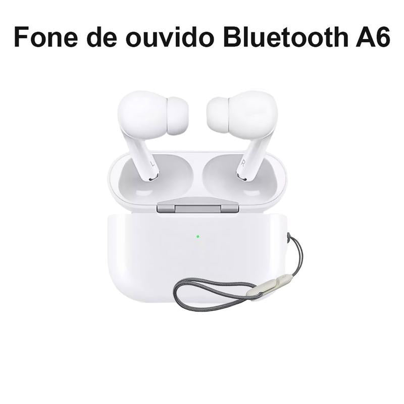 Fones de Ouvido Bluetooth A6 PRO - Esportivos com Cancelamento de Ruído