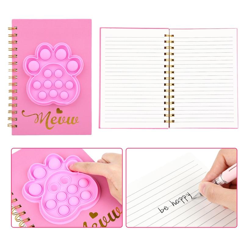 Caderno Antiestresse A5 de Silicone com Bolha Pop-It para Estudantes