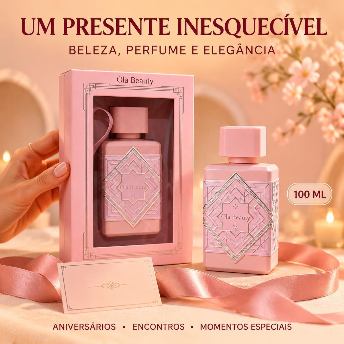 Perfume Árabe Feminino Ola Beauty 30ml e 100ml – 8 Fragrâncias Doces, Florais e Amadeiradas