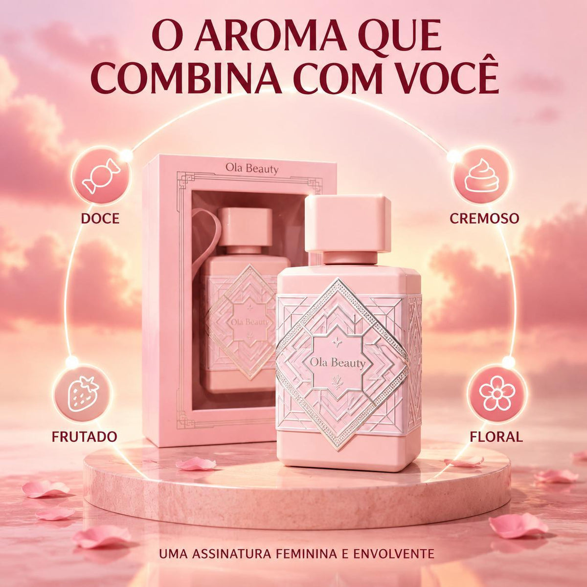 Perfume Árabe Feminino Ola Beauty 30ml e 100ml – 8 Fragrâncias Doces, Florais e Amadeiradas