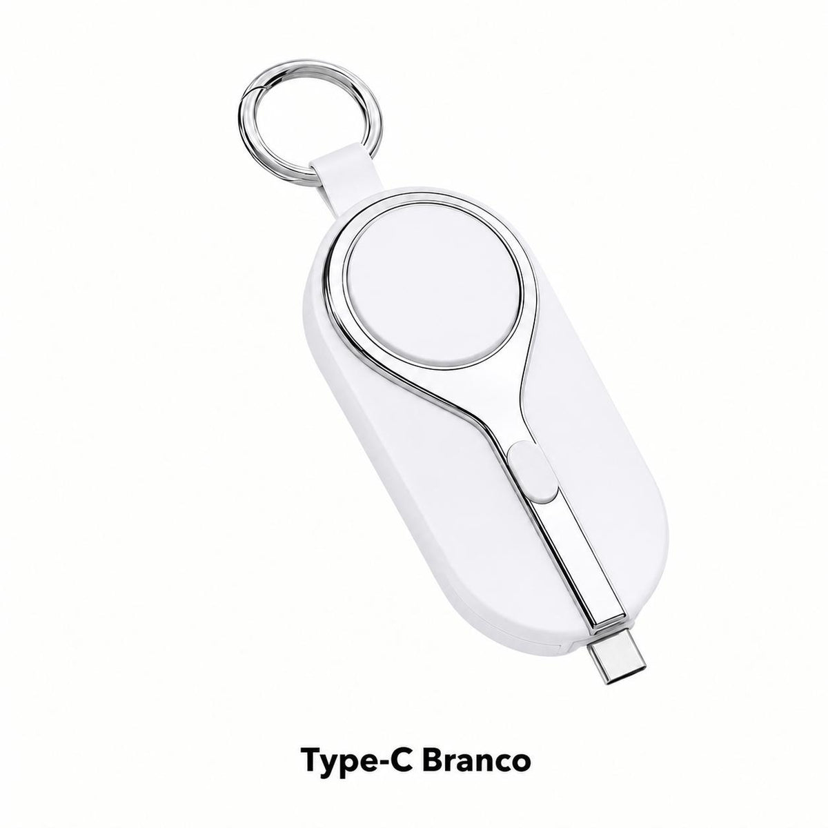 Mini Carregador Emergencial 2 em 1 Portátil com Chaveiro – iPhone ou Android