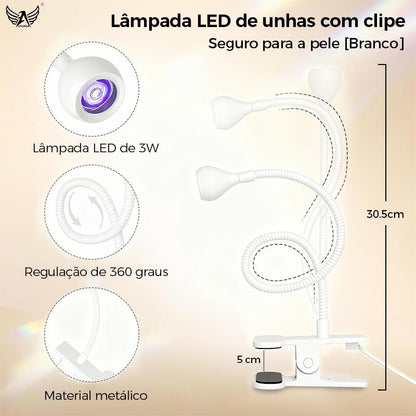 Altomex Lâmpada LED para Unhas com Secagem Rápida e Terapia de Luz