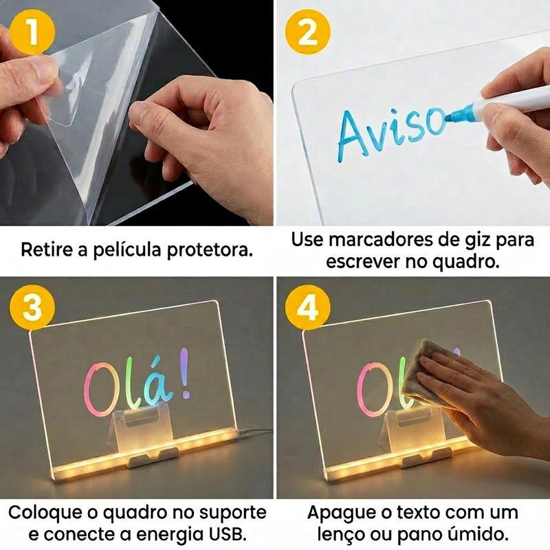 Lousa Mágica LED Infantil 30x20cm para Desenho