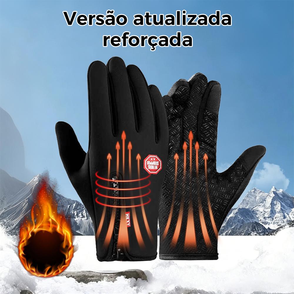 Luva de Ciclismo Térmica Reforçada Corta-Vento com Toque na Tela
