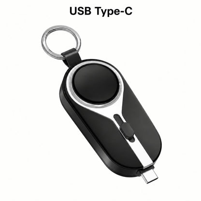 Mini Carregador Emergencial 2 em 1 Portátil com Chaveiro – iPhone ou Android