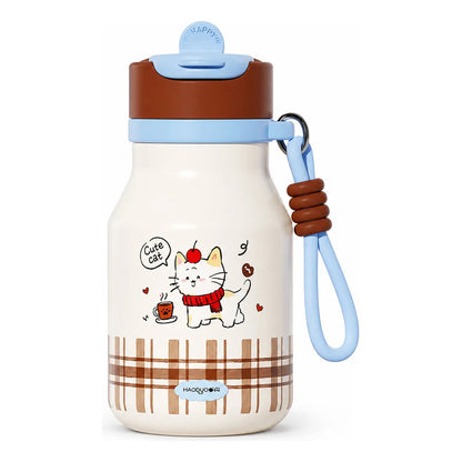 Garrafa Térmica Infantil 480ml Inox Cachorro com Canudo