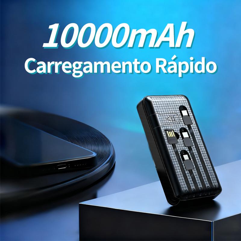 Power Bank Portátil 20000mAh com Carregamento Rápido e Display Digital