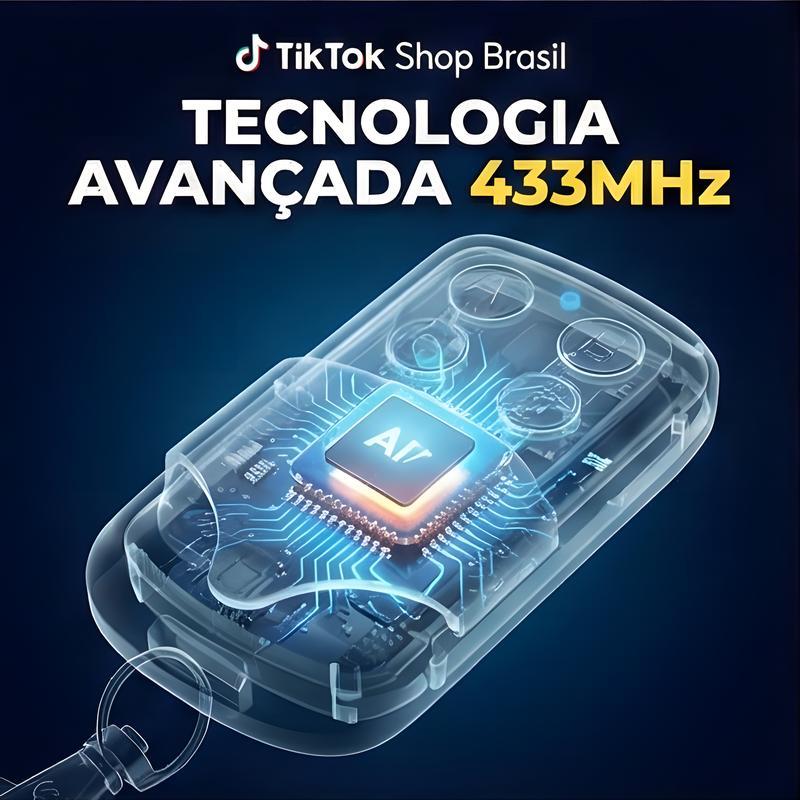 Controle Remoto Copiador ELETRO 433,92MHz para Portão – 4 Botões