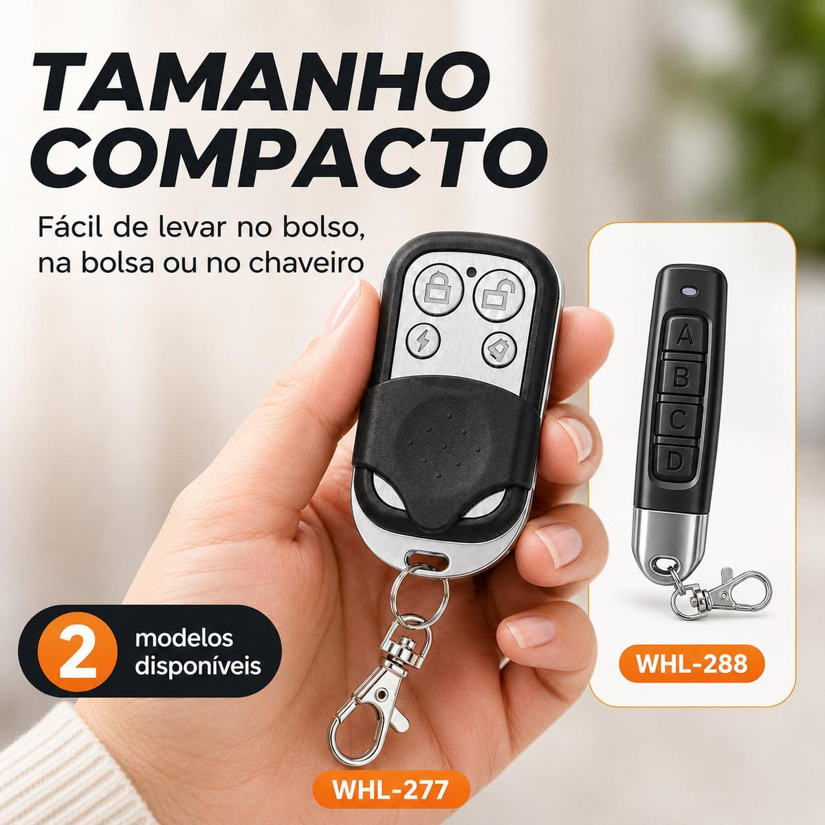 Controle Remoto Copiador 433,92MHz para Portão – 4 Botões
