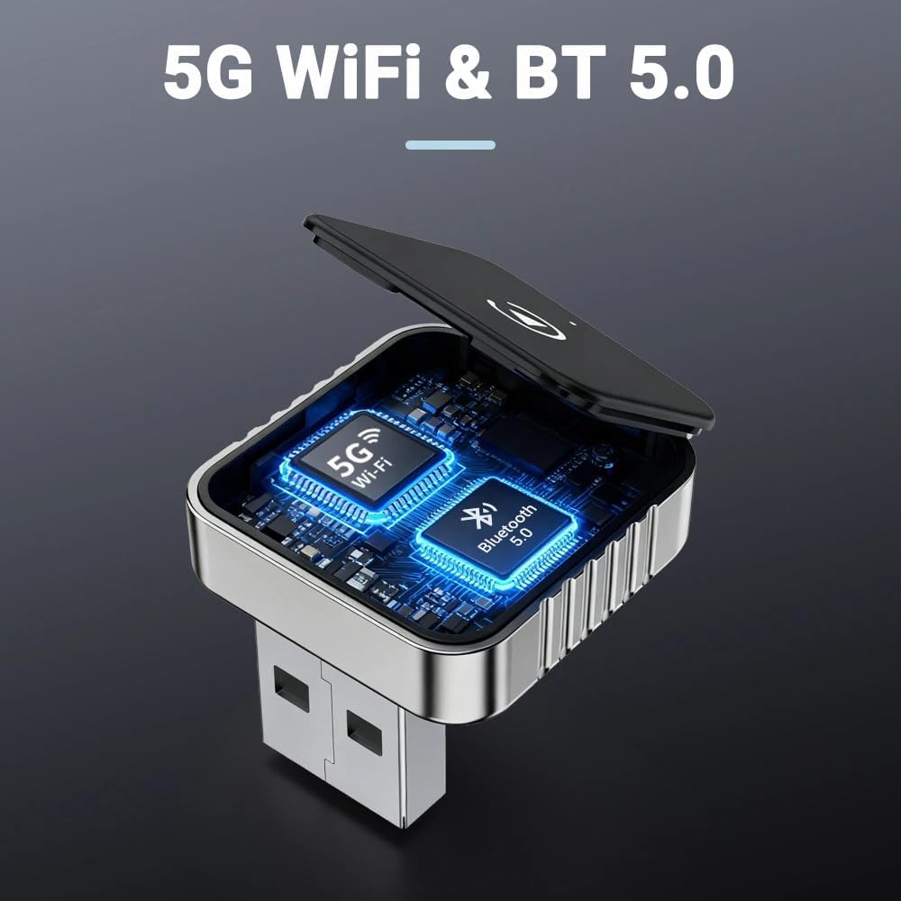 Adaptador CarPlay Mini sem fio com Bluetooth 5.0 para veículos compatíveis da Vapto