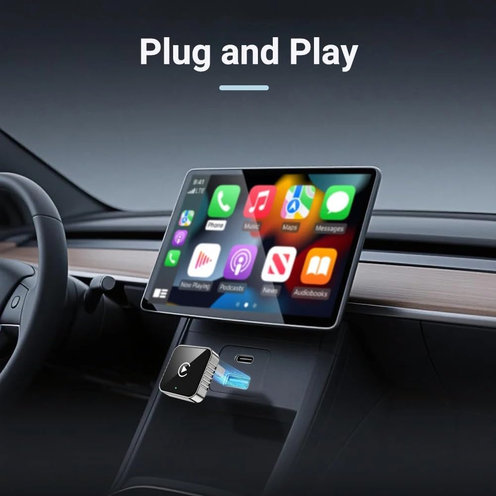 Adaptador CarPlay Mini sem fio com Bluetooth 5.0 para veículos compatíveis da Vapto